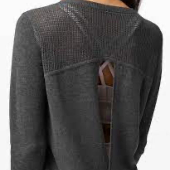 Lululemon Back To Balance Sweater Graphite Gray Size 4? Long Sleeves Soft - Picture 3 of 12
